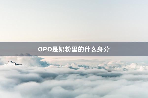 OPO是奶粉里的什么身分
